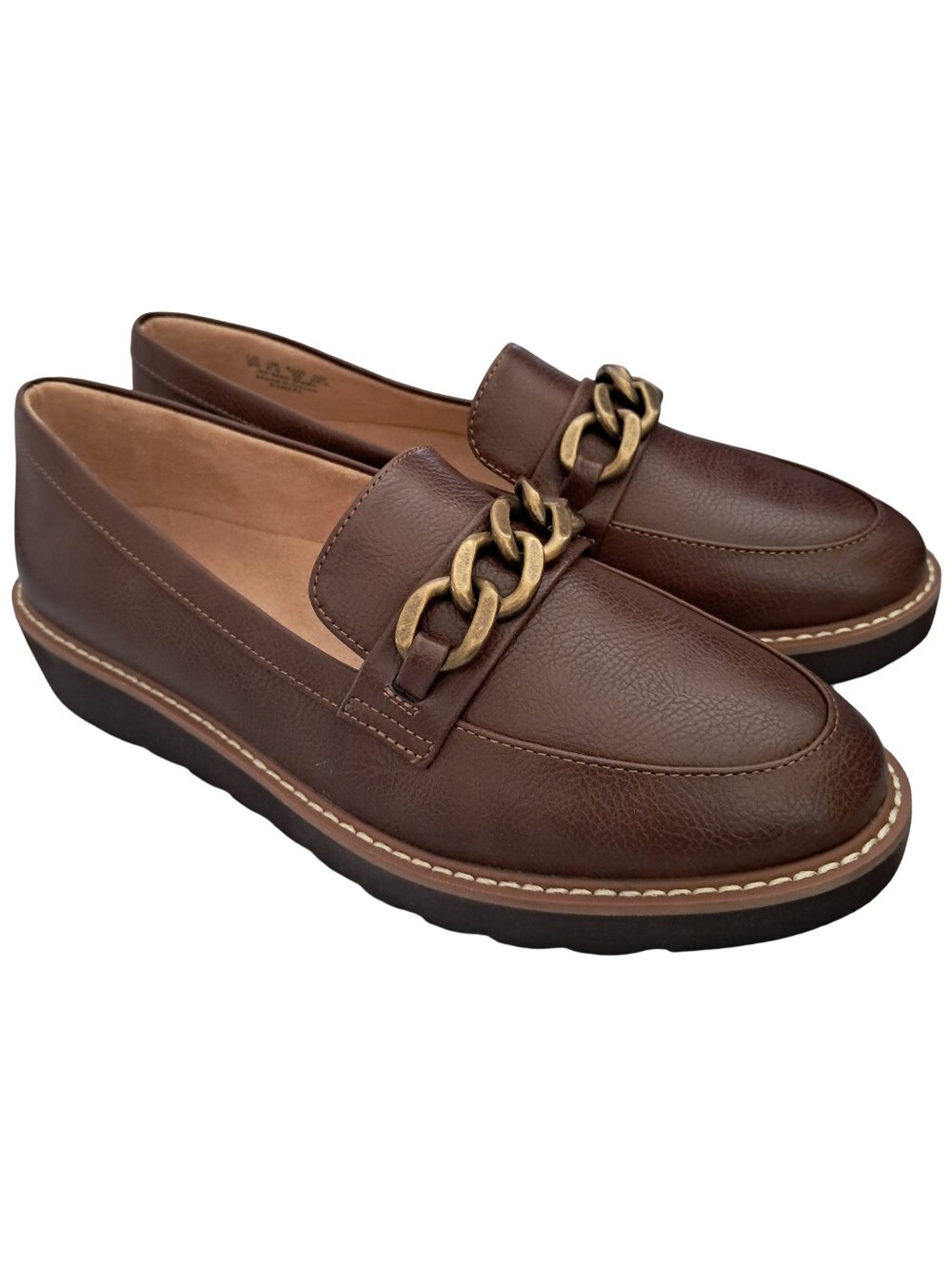 Naturalizer Emmal Slip On Loafers Brown Shoes Chestnut Size 9W Wide NEW